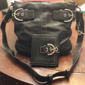 Coach Crossbody Black Leather Purse
